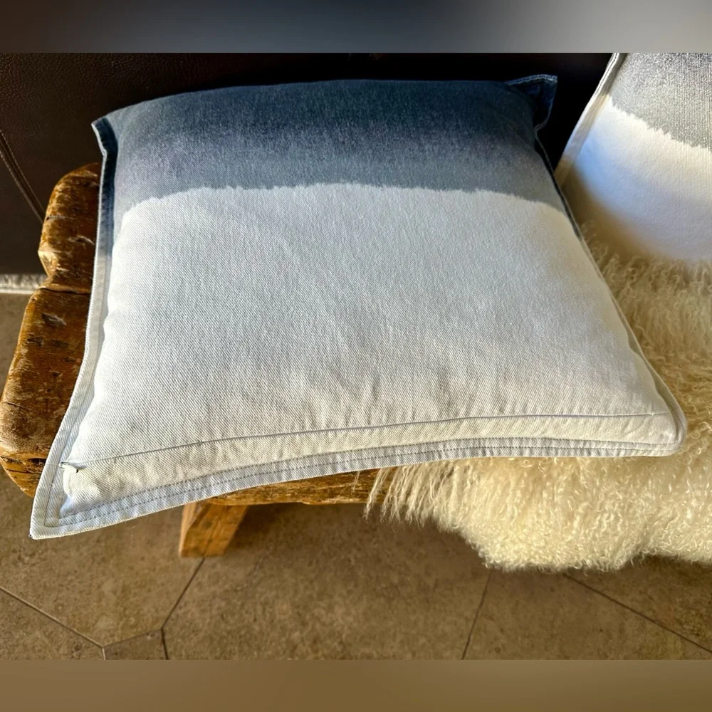 Crate&Barrel Tulare Denim Accent Pillows - Set of 3